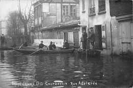 92-COURBEVOIE- INONDATIONS 1910, CARTE-PHOTO- RUE ADELAÏDE - Courbevoie