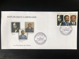 Gabon Gabun 2010 Mi. 1703 FDC 50 Ans Indépendance Présidents Léon MBA Omar Ali Bongo Ondimba RARE! - Gabon (1960-...)