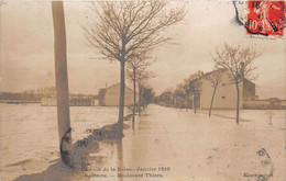 92-NANTERRE- CARTE-PHOTO- LA CRUE DE LA SEINE JANVIER 1910, BOULEVARD THIERS - Nanterre