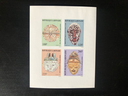 Gabon Gabun 1995 Mi. Bl. A78 1237 - 1240 Collective Proof épreuve De Luxe Masques Masks Masken Rare ! - Gabon (1960-...)