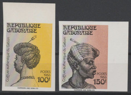 Gabon Gabun 1986 ND Imperf Mi. A978 B978 Coiffure Authentique Du Gabon Frisuren RARE ! - Gabón (1960-...)