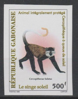 Gabon Gabun 1996 ND Imperf Mi. 1296 Faune Fauna Singe Soleil Monkey Ape Affe Meerkatze Protection RARE ! - Monkeys