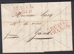 Belgique 1830 - Précurseur De Bruxelles à Destination Gand. "BRUSSEL FRANCO"......... (DD) DC-9358 - Sonstige & Ohne Zuordnung
