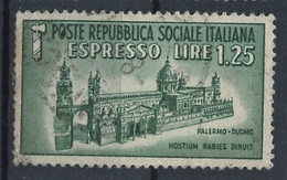 Italie République Sociale - Italy - Italien Exprès 1944 Y&T N°RSIEX6 - Michel N°EM662 (o) - 1,25l Cathédrale De Palerme - Poste Exprèsse