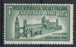 Italie République Sociale - Italy - Italien Exprès 1944 Y&T N°RSIEX6 - Michel N°EM662 * - 1,25l Cathédrale De Palerme - Exprespost