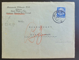 Deutsches Reich 1944, Ausland Zensur Bedarfsbrief - WILLOWITZ Nach Basel - Storia Postale
