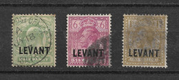 British Offices Abroad 1905 - 1921 British Levant, Turkish Empire: King Edward VII, King George V 3pcs, (o) - British Levant