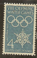 U S A   1960 SG 1145  Squaw Valley Wintr  Olympics  Unmounted Mint - Inverno1960: Squaw Valley