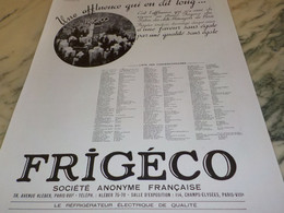 ANCIENNE PUBLICITE SALON DES ARTS MENAGERS  FRIGECO 1937 - Altri Apparecchi