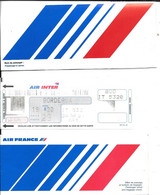 BILLET AVION--Cie AIR FRANCE-1991-VOL AIR INTER-BORDEAUX/NICE/BORDEAUX-Complet-TBE-RARE - Europe
