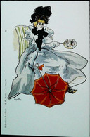 Les Chefs D'oeuvre De La Carte Postale NEUDIN, ADECA,tirage Limite 1000ex 1977,J VILLON   Femme Parapluie éventail - Villon