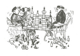 CHESS * SPORT * DRINK * HUMOR * HUMOUR * DRAWING * DUSSELDORF * Alle Schachartikel 01 * Germany - Echecs