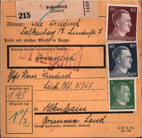 ! Falkenberg A.d. Elster Nach Altenhain, Paketkarte, Deutsches Reich, 3. Reich - Briefe U. Dokumente