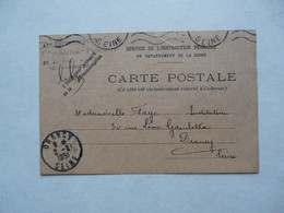 CARTE POSTALE - SERVICE DE L'INSTRUCTION PRIMAIRE DU DEPARTEMENT DE LA SEINE - Schools