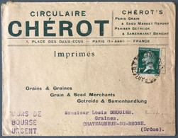 France N°170 Sur Enveloppe CIRCULAIRE CHEROT - TAD PARIS PERIODIQUES - (C1568) - 1921-1960: Modern Tijdperk