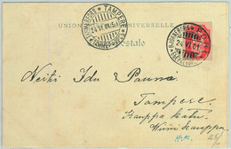 95496 - RUSSIA Finland - POSTAL HISTORY - Postcard  From PORI Björneborg To  TAMPERE 1901 - Lettres & Documents