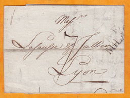 1813 -  BF MILAN Bureau Français Sur Lettre Pliée Avec Correspondance Vers Lyon, Rhône, France - 1792-1815: Dipartimenti Conquistati