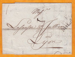 1813 -  BF MILAN Bureau Français Sur Lettre Pliée Avec Correspondance Vers Lyon, Rhône, France - 1792-1815 : Departamentos Conquistados