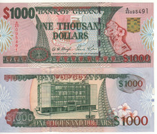 GUYANA   1'000 Dollars  P35a   UNC   (ND  2000 -  2005   Map - Bank Of Guyana Georgetown On Back ) - Guyana