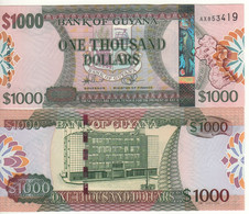 GUYANA   1'000 Dollars  P38b   UNC   (ND  2011 -  2019   Map - Bank Of Guyana Georgetown On Back ) - Guyana