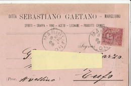 Cartolina Pubblicitaria - Postcard /  Viaggiata - Sent /  Ditta G. Sebastiano - Vino, Spiriti - Marigliano. - Advertising