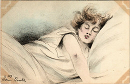 PC CPA HENRI BOUTET, ARTIST SIGNED, LADY SLEEPING, ART NOUVEAU, 119 (b15560) - Boutet