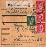 ! 1942 Freyburg Unstrut Nach Eisleben, Paketkarte, Deutsches Reich, 3. Reich - Covers & Documents