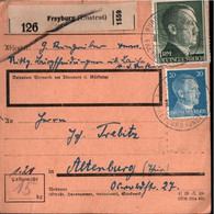 ! 1942 Freyburg Unstrut Nach Altenburg, Paketkarte, Deutsches Reich, 3. Reich - Covers & Documents