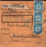 ! 1942 Friedrichsthal über Konstadt, Oberschlesien, Creutzburgerhütte N. Annaburg, Paketkarte, Deutsches Reich, 3. Reich - Dienstzegels