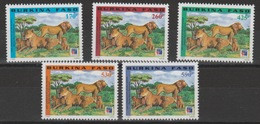 Burkina Faso 1999 Mi. 1623 - 1627 Philexfrance Lions Löwen Faune Faune 5 Val. ** - Felinos