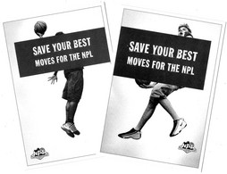 [MD5585] CPM - SERIE 2 CARTOLINE - SAVE YOUR BEST MOVES FOR THE NPL - PROMOCARD 2302 2303 - PERFETTE - Non Viaggiate - Basketball