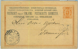 95499 - FINLAND - Postal History - STATIONERY CARD # P15 Postmarked FINSKA KUPE  1880 - Postal Stationery