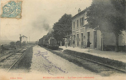 MUSSY SUR SEINE LA GARE VUE INTERIEURE ARRIVEE DU TRAIN - Mussy-sur-Seine