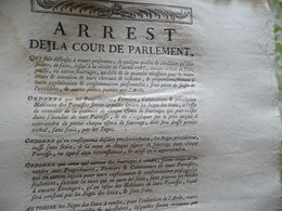 Arrest De La Cour Du Parlement 19/07/1785 Agriculture Fermes Foin.... - Décrets & Lois