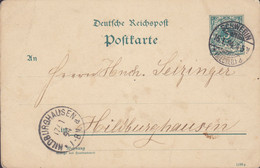 Deutsche Reichspost Postal Stationery Ganzsache Entier 5 Pf. (1193g) SCHWERIN (Mecklenburg) 1894 HILDBURGHAUSEN (Arr.) - Postkarten