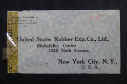 EQUATEUR - Enveloppe De Guayaquil Pour New York En 1943 Avec Contrôle Postal, Affranchissement Au Verso - L 72996 - Ecuador