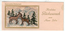 Appenzeller-Heimarbeit - Herzlichen Glückwunsch Zum Neuen Jahre ( 12 X 6 Cm) - Herisau New-York 1934 - Herisau