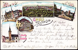 1897 Litho AK, Gruss Aus Zofingen, 5 Bildrig, Gelaufen: Kölliken Nach Nebraska, USA (fleckiger Stempel) - Zofingen