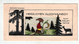 Appenzeller-Heimarbeit - Herzlichen Glückwunsch Zum Neuen Jahre ( 12 X 6 Cm) - Herisau  Kobold -  Zwerg - Herisau