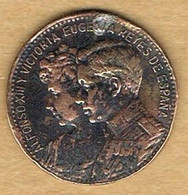 Medalla Recuerdo Bioda Real, Alfonso XIII Y Victoria Eugenia 1906. Cu - Monarchia/ Nobiltà