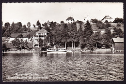 1950 Gelaufene Foto AK: Restaurant Delphin In Meisterschwanden Mit Schiff. - Meisterschwanden