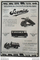 1921 VEHICULES INDUSTRIELS ET DE TRANSPORTS  SCEMIA - AUTOMOBILES INDUSTRIELS SAURER - CHASSIS SCAP - Publicidad