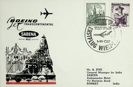 1967 Austria Sabena First Flight Wien - Bombay (Mumbai) - Sonstige & Ohne Zuordnung