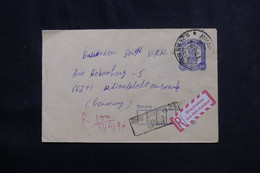 INDE - Entier Postal En Recommandé Pour L 'Allemagne En 1996, Complément D' Affranchissement Au Verso - L 73042 - Lettres & Documents