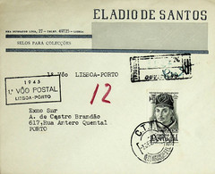 1945. Portugal. 1º Voo Postal Lisboa-Porto - Covers & Documents