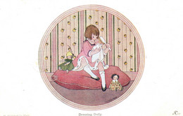 Illustration Willebeek Le Mair: Dressing Dolly (habillage De La Poupée) - Edition Augener Ltd - Carte Non Circulée - Le Mair