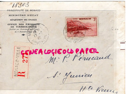 MARCOPHILIE TIMBRE MONACO 3 F- MINISTERE ETAT FINANCES-OFFICE EMISSIONS TIMBRES POSTES-1940-PERUCAUD SAINT JUNIEN - Postmarks