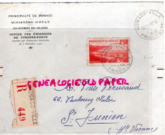 MARCOPHILIE TIMBRE MONACO 2 F 50- MINISTERE ETAT FINANCES-OFFICE EMISSIONS TIMBRES POSTES-1938-PERUCAUD SAINT JUNIEN - Postmarks