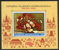 ROMANIA 1988 PRAGA '88 Stamp Exhibition Block MNH / **.  Michel Block 246 - Blocks & Sheetlets