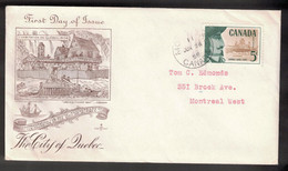 CANADA FDC Scott # 379 - Samuel De Champlain - Rose Craft Cachet - 1952-1960